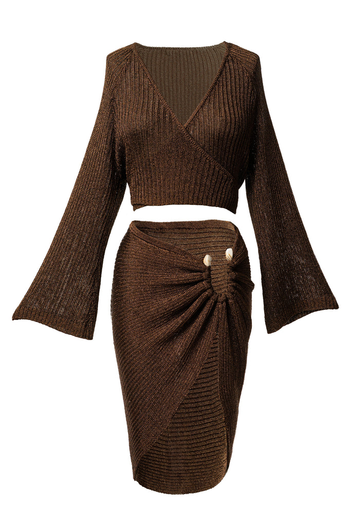 Bronze Luminous Metallic Skirt