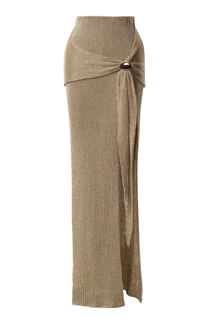 Gold Hazel Metallic Wrap Skirt