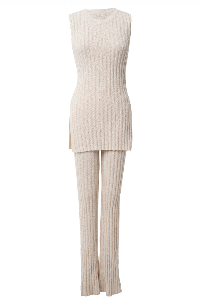 Ivory Lanah Knit Flare Pants