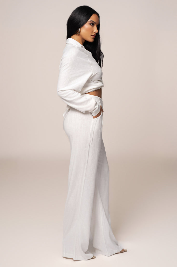Ivory Thea Linen Pants