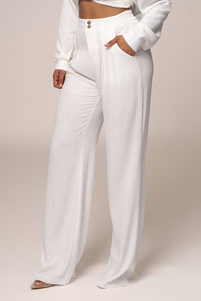 Ivory Thea Linen Pants