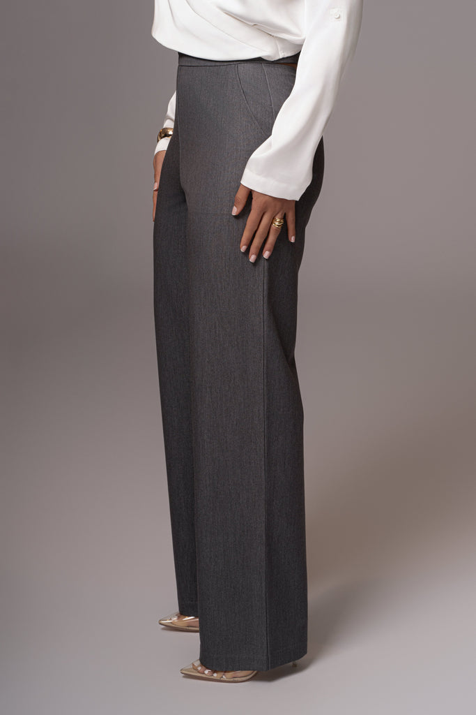 Grey Status Belted Pants