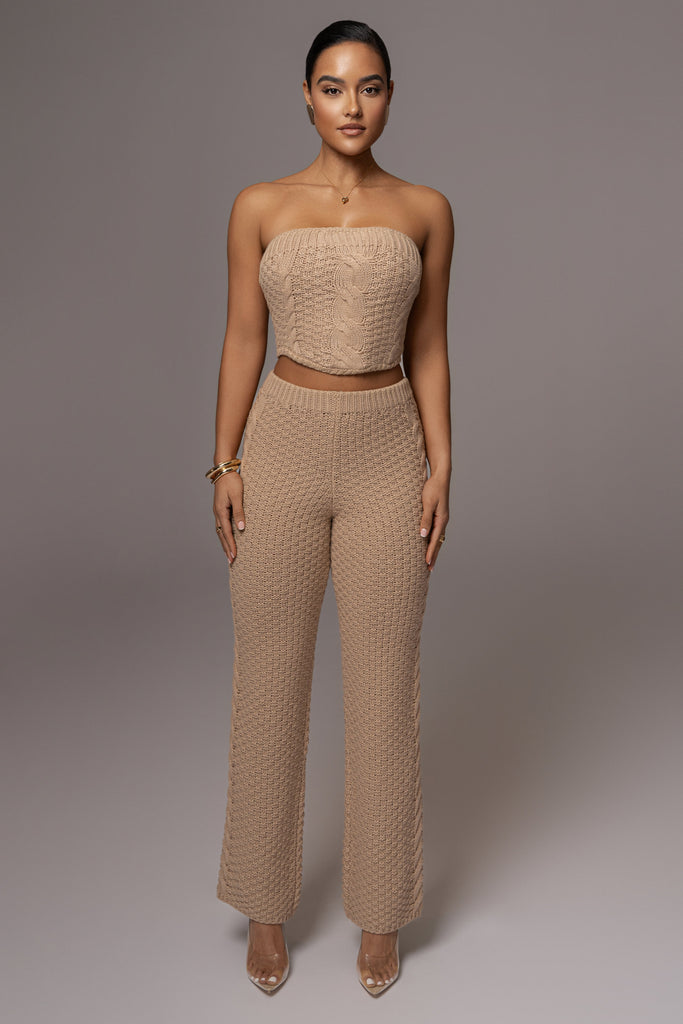 Beige Madison Knit Pants