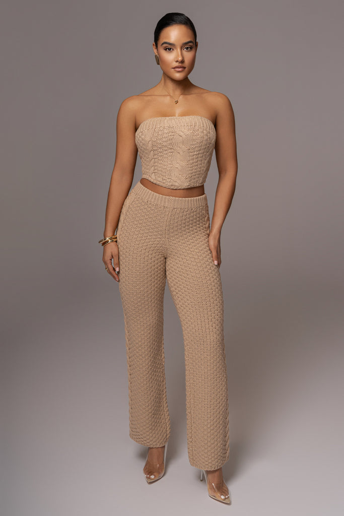Beige Madison Knit Pants