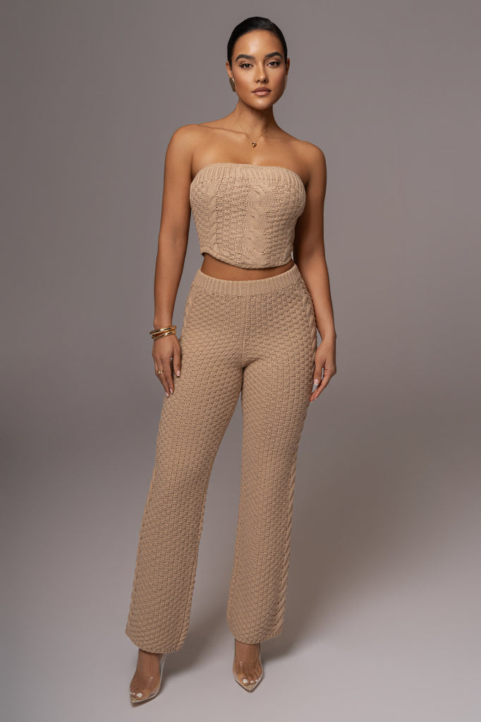 Beige Madison Knit Pants