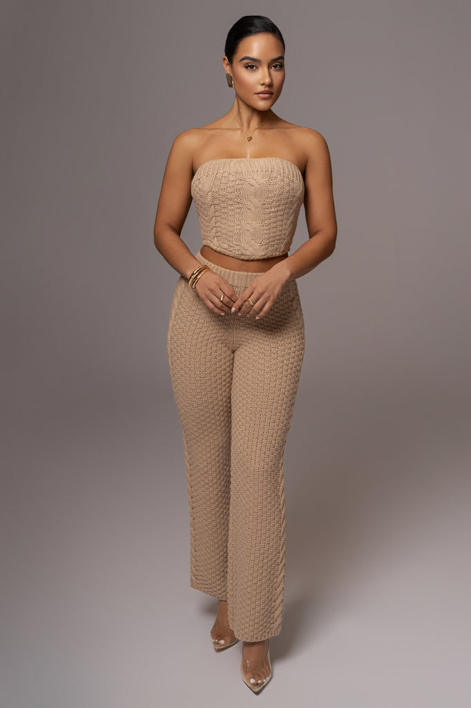 Beige Madison Knit Pants