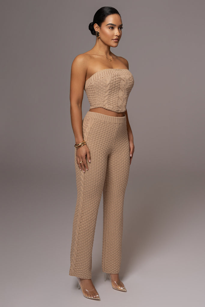 Beige Madison Knit Pants