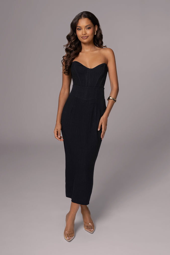 Black Coastland Linen Skirt