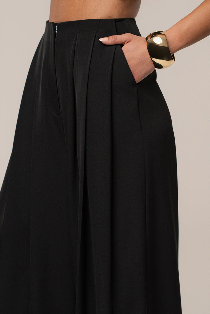 Black Summer Ease Wide Leg Pants