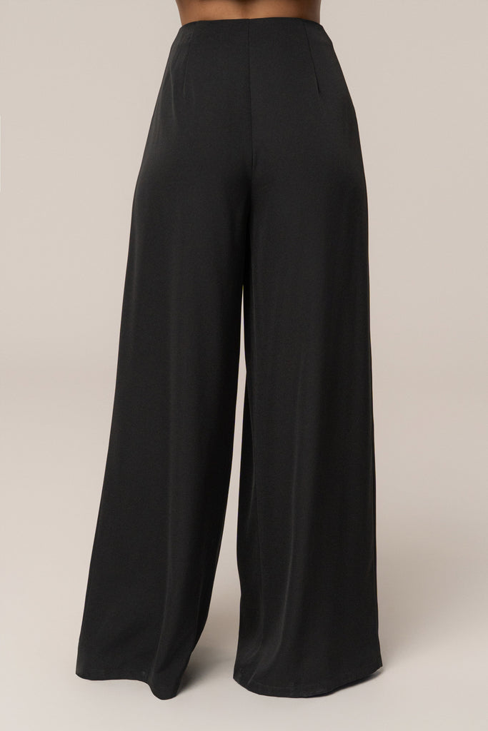 Black Summer Ease Wide Leg Pants