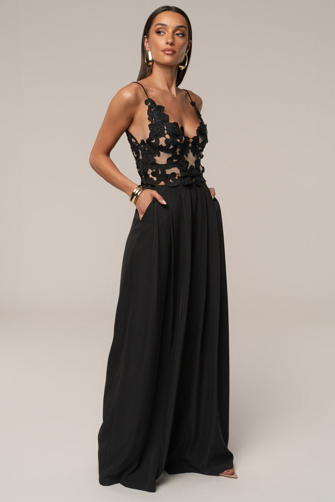 Black Summer Ease Wide Leg Pants