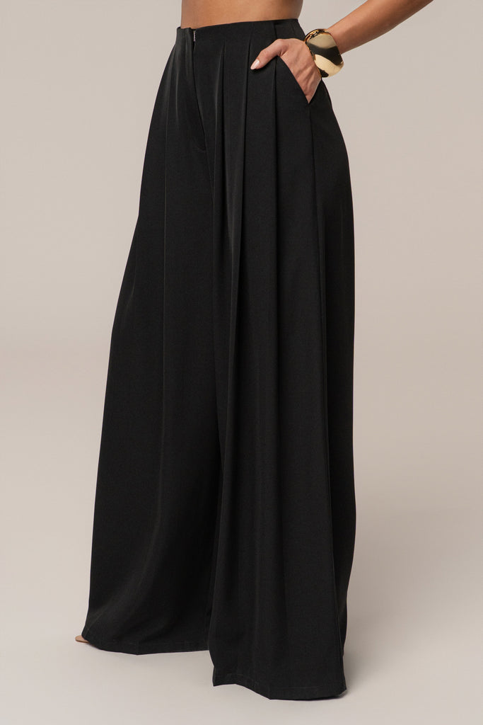 Black Summer Ease Wide Leg Pants