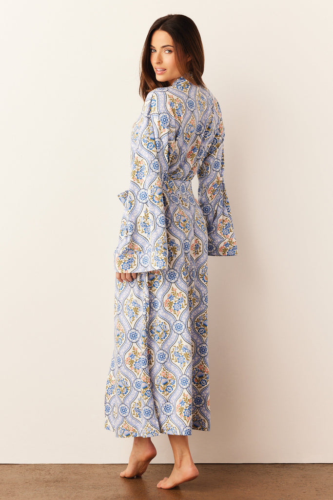 Kaia Cloud Jersey Kimono Robe in Villeroy